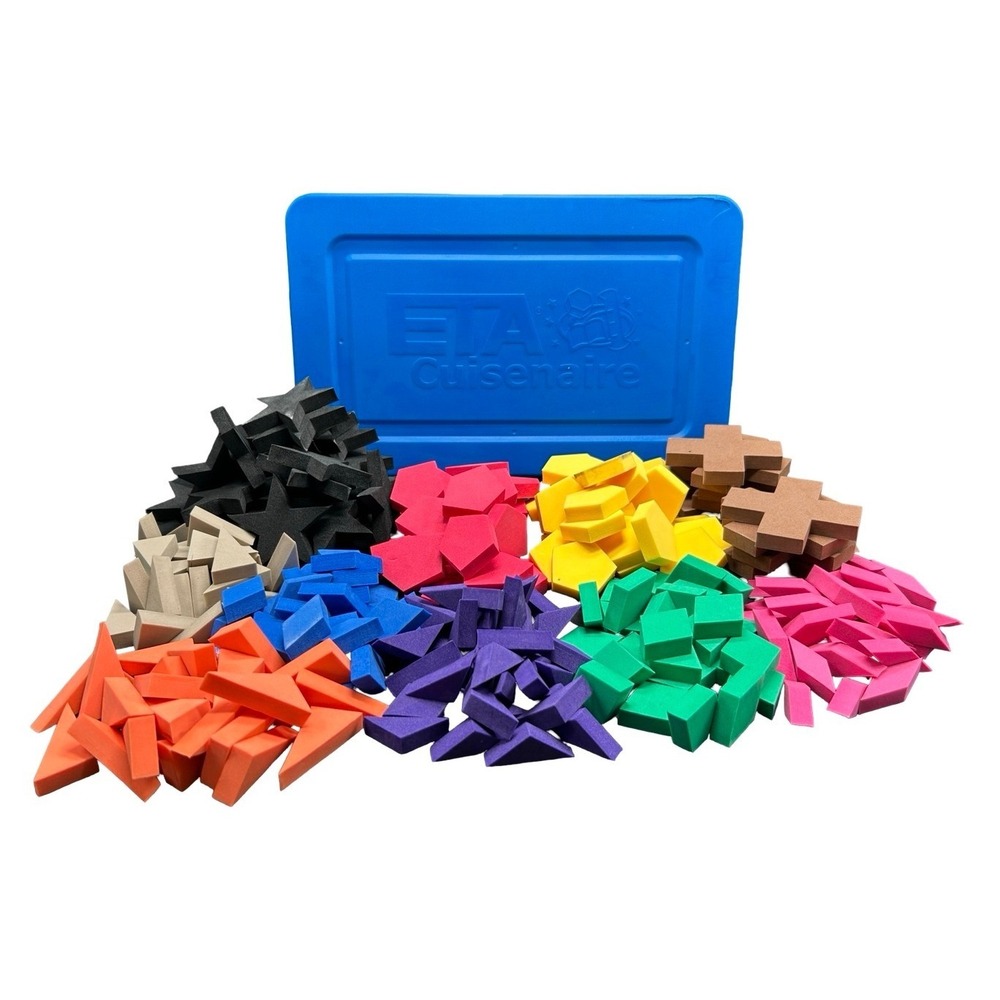 ETA‎ Cuisenaire ManipuLite TesselTiles 250pc Foam Geometry Math Set 4477 Tub